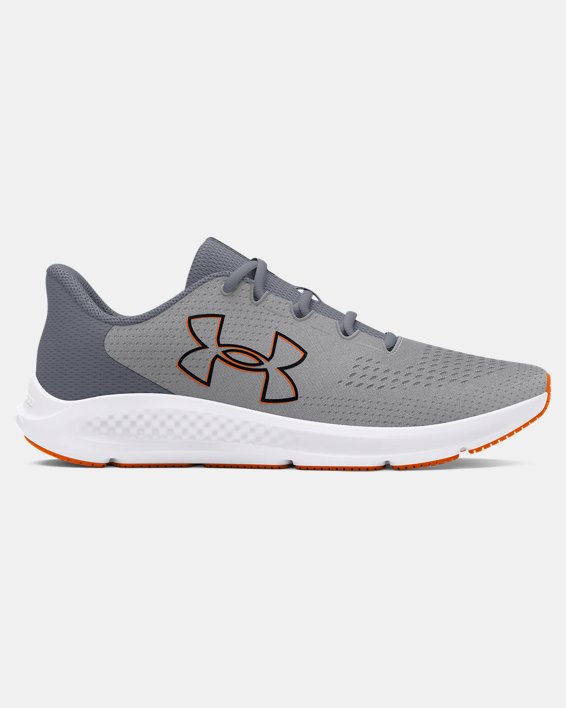 Men's UA Charged Pursuit 3 Big Logo Running Shoes in Gray image number 0